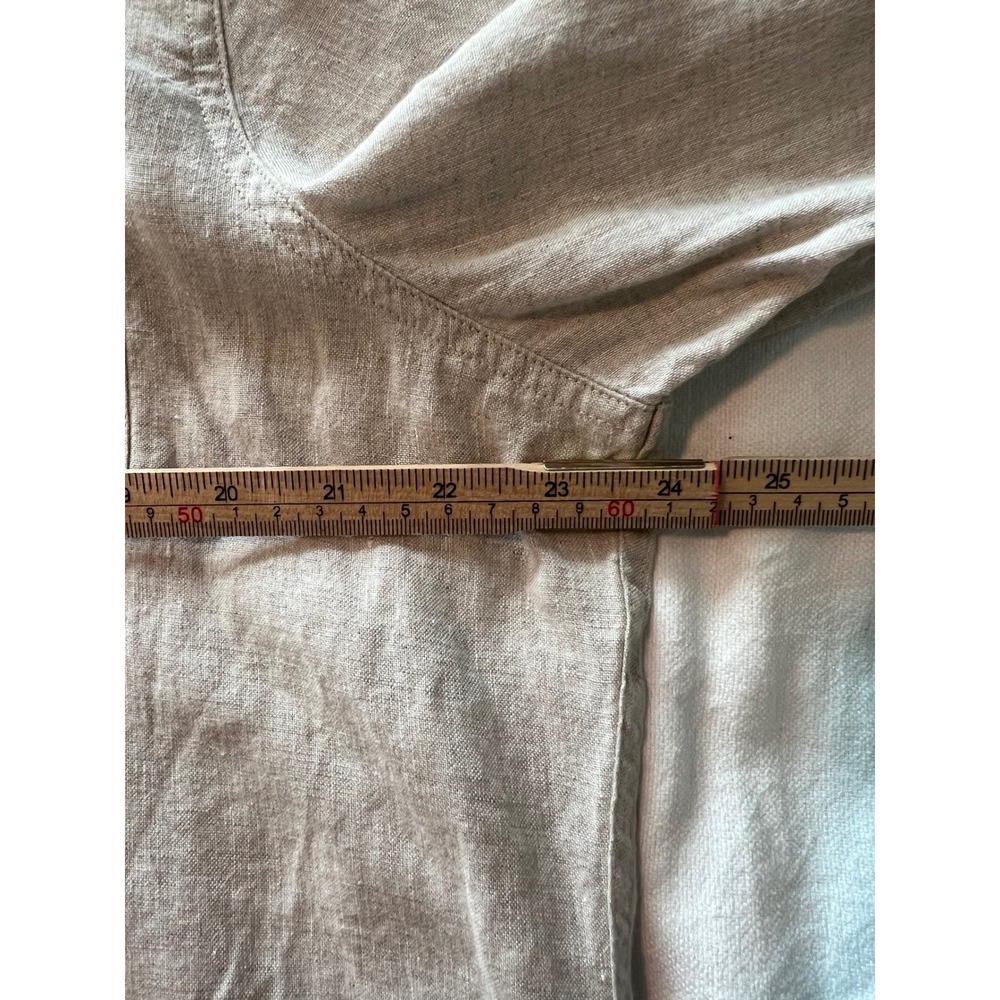 L.L.Bean Women's Beige Linen Long Sleeve Button Down Basic Shirt Top, XL - Picture 7 of 8